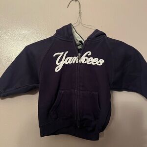 NY Yankees Navy Kids Zip-Up Hoodie Pre owned Size 2T-4T